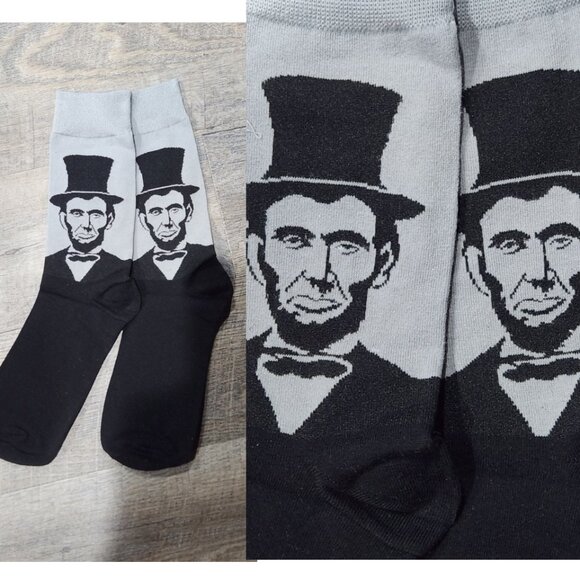 NEW! ABRAHAM LINCOLN Socks President Socks Men's Socks Women's Socks USA America - Picture 1 of 3